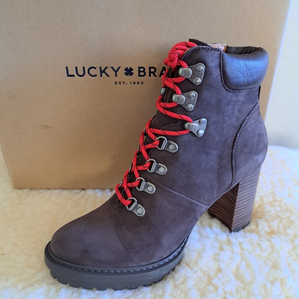 Lucky Brand Brown Boots with Red Laces